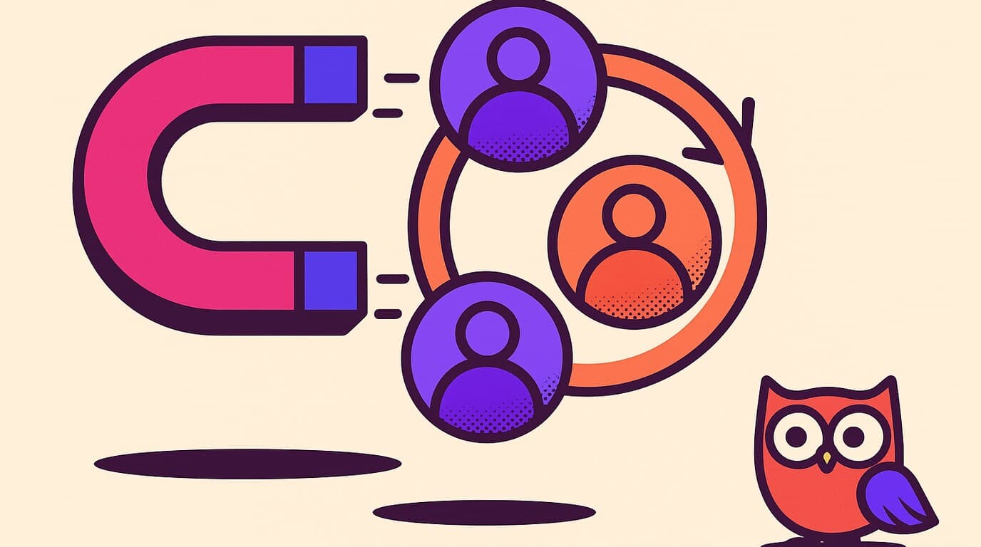 Editorial illustration of a retainer ledger with one column shrinking, showing how client retention and revenue retention diverge at a social media agency
